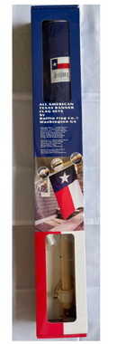 All American Texas Banner 5' Foot 1" Diameter Hard Wood Flag Pole Set Wood Ball Top Kit