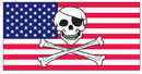 U.S.A. American Jolly Roger Pirate Bumper Stickers Made in USA