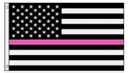 USA Thin Pink Line Breast Cancer Awareness 12"x18" Embroidered Flag ROUGH TEX® 600D