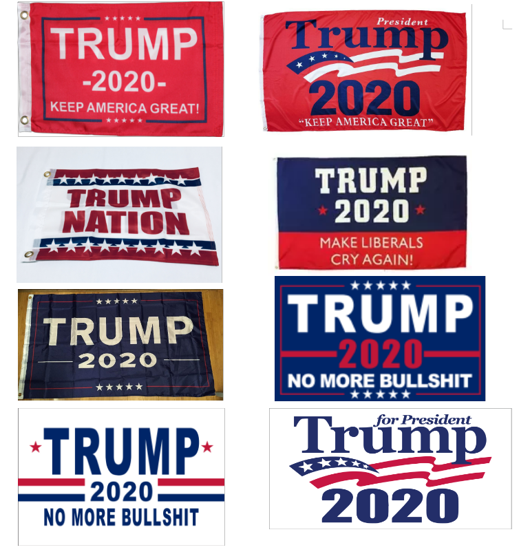 Legacy Collection of 12x18 Inch Boat Flags 2020 Trump Mixed Designs 12 Pack