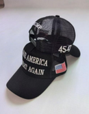 Make America Great Again Black USA 45 47 Embroidered Cap Mesh Back
