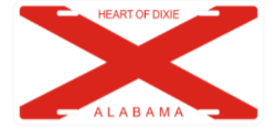 Heart of Dixie Alabama License Plate