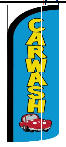 Car Wash 11.5'x2.5' Half Sleeve Swooper Flag Rough Tex® Knit Feather