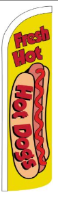 Fresh Hot Dogs 11.5'x2.5' Half Sleeve Swooper Flag Rough Tex® Knit Feather