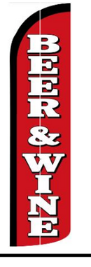 Beer & Wine 11.5'x2.5' Half Sleeve Swooper Flag Rough Tex® Knit Feather