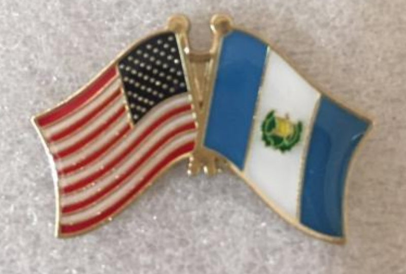 USA Guatemala Friendship Flag Lapel Pin American Guatemalan