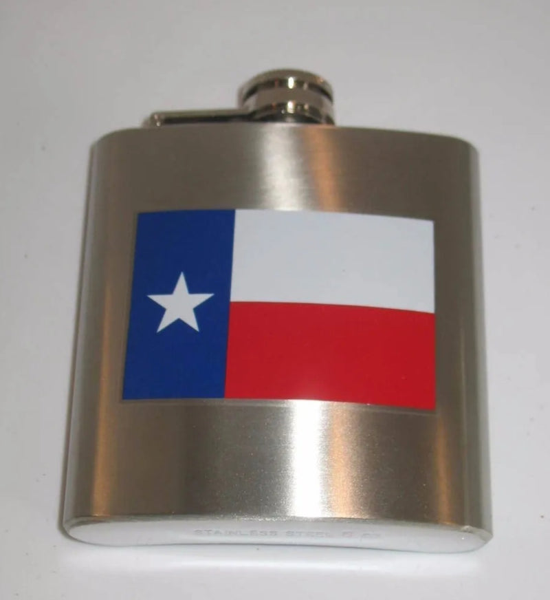 Texas Flag Flask Stainless Steel Six Ounce Color Gift Box