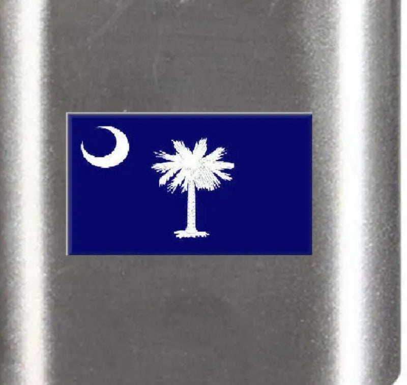 South Carolina SC Palmetto Flag Flask Stainless Steel Six Ounce Gift Boxed