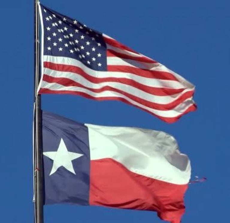 Texas Flag & USA American Flag Set All Sizes