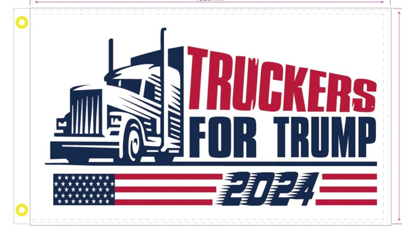 Truckers For Trump 2024 3'X5' Flag ROUGH TEX® 100D Teamsters USA Flags