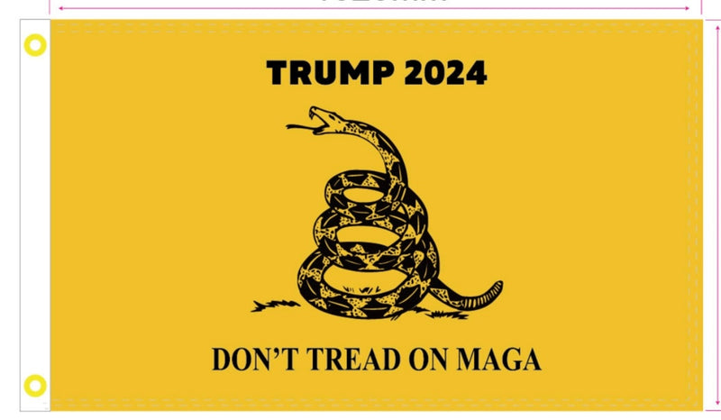 Trump 2024 Don't Tread On MAGA Gadsden American 3'X5' Flag ROUGH TEX® 100D Ships After 7/23/2024