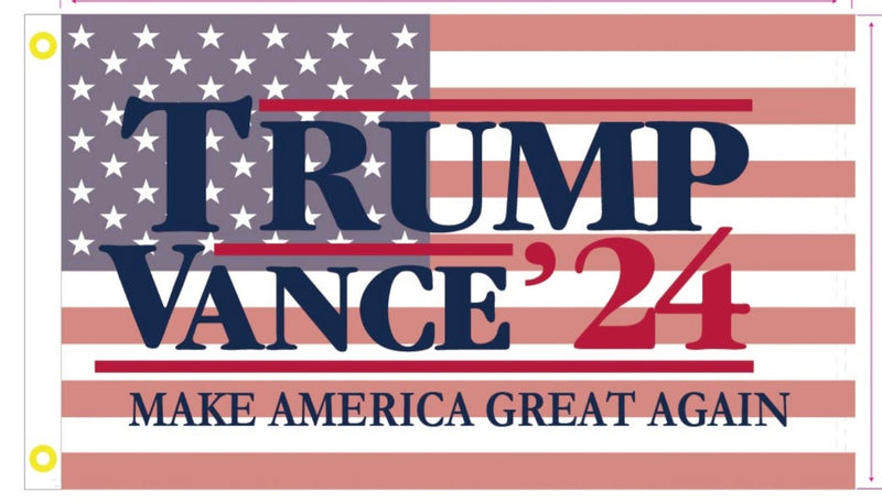 Trump Vance 2024 USA 2024 3'X5' Flags ROUGH TEX® 100D Ships After 7/28/2024 American Flag