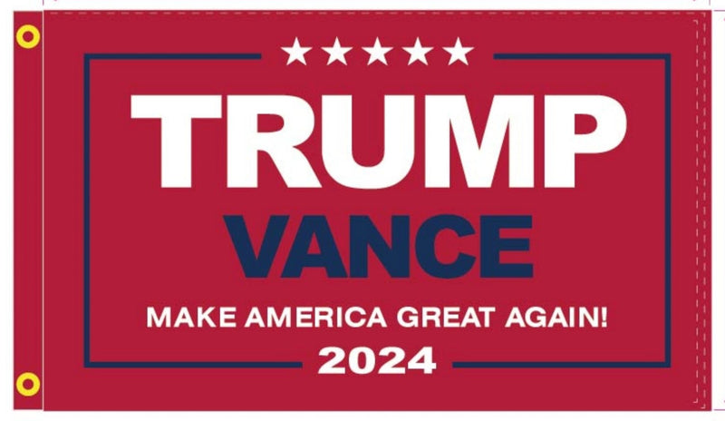 Trump Vance Make America Great Again 2024 Red 3'X5' Double Sided Flag ROUGH TEX® 100D