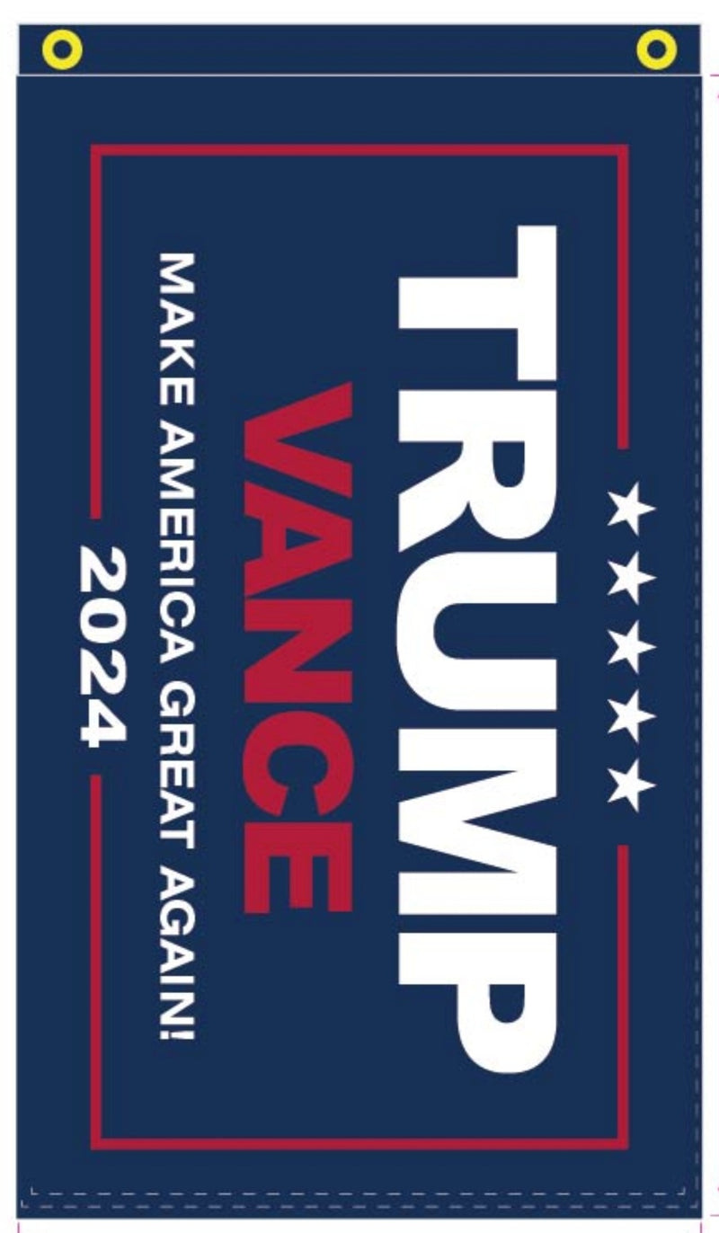 Trump Vance Make America Great Again 2024 Blue 4'x6' Flag ROUGH TEX® 100D Ships After 8/1/2024 USA Campaign Flags