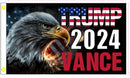 Trump Vance U.S.A. Eagle 2024 3'X5' Flag ROUGH TEX® 100D Ships After 8/1/2024 USA American Campaign Flags
