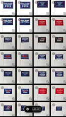 One Gross (144) Trump 2024 MAGA Mixed Stick Flags 12x18 Inches Random Assorted Designs