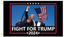 Fight for Trump USA 2024 Make America Great Again American 100D Assassination Attempt Rough Tex Flags 3x5 Feet