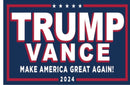 Trump Vance Wooden Stick Flags 8"x12" on 20" Wood Staffs Blue Make America Great Again Ships 8/12/2024