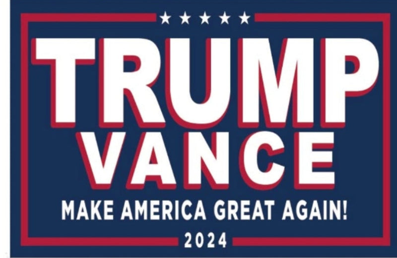 Trump Vance Blue 2024 12"x18" Garden Flag ROUGH TEX® 100D Fabric Yard Signs