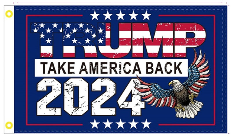 Trump Take America Back 2024 Flags 3x5 100D USA Eagle