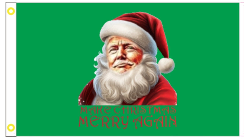 Make Christmas Merry Again 3x5 Trump 2024 MAGA Santa Claus Flag 100D Rough Tex