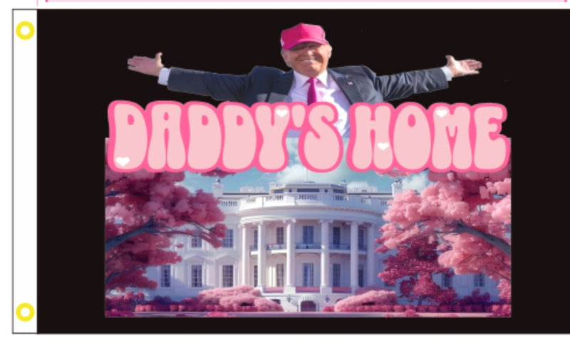 Daddys Home Trump White House 3x5 100D Rough Tex 2024 MAGA Merry Christmas