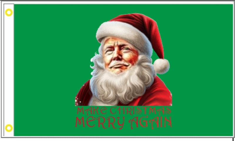 Make Christmas Great Again Trump Santa Claus 3x5 Flag 100D