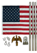 USA Basic Economy Printed or Preminum Embroidered Flag Home American USA Flagpole 6' Pole Kit Black Friday 2024