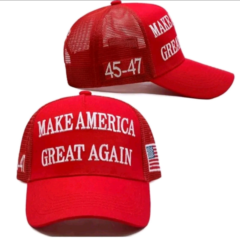 Trucker Style Trump Red MAGA Caps 12 Pack 45 47 Mesh Back