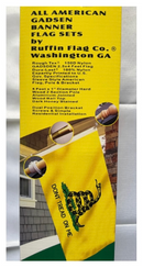 All American Gadsden Banner 5' Foot 1" Diameter Hard Wood Flag Pole Set Wood Ball Top Kit