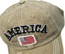 America USA Patch Est 1776 Washed Embroidered Cap
