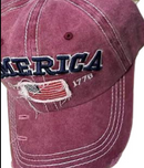 America USA Patch Est 1776 Washed Embroidered Cap