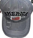 America USA Patch Est 1776 Washed Embroidered Cap