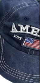 America USA Patch Est 1776 Washed Embroidered Cap