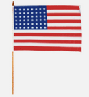 USA American 48 Stars 12"x18" Stick Flag ROUGH TEX® Wooden Stick