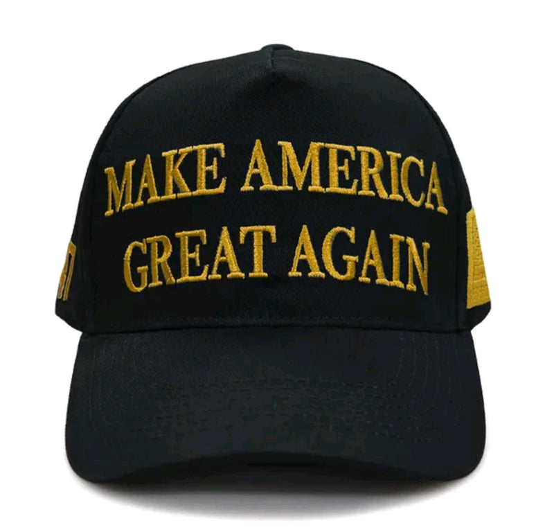 Trump Make America Great Again Dark MAGA Black & Gold Caps 12 Pack