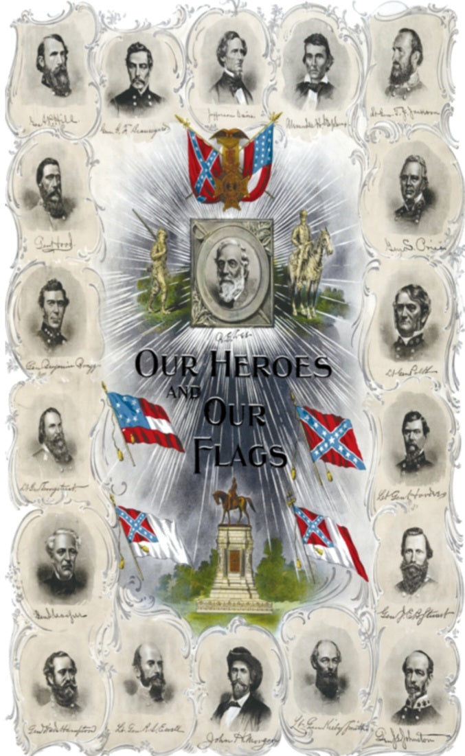 Our Heros and Our Flags Confederate Generals Government Officials 12x18 Inches Garden Banner