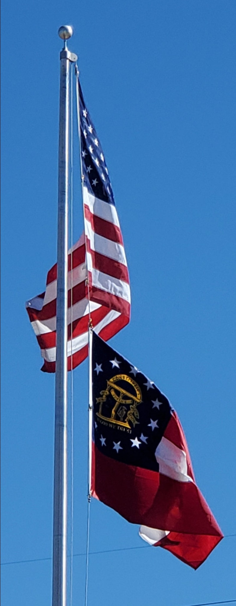 Georgia & USA Combo Pack State City County DOT GSP Schools Civilian Community Commercial Sale 2 Flag Set American & Georgia Flags