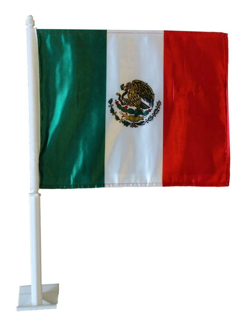 Mexico Car Flags Double Sided 12 Pack