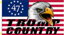 Trump Country 47 American President USA Eagle Flag 3x5 100D Collectors Item