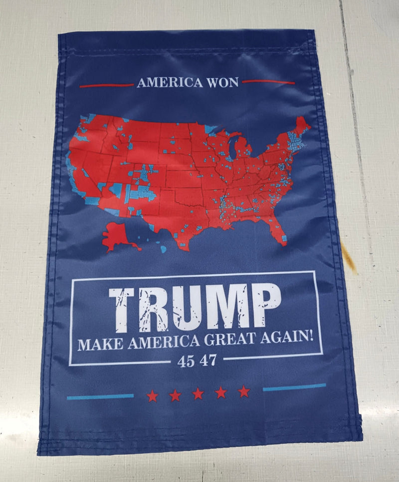 Donald J. Trump America Won Make America Great Again USA Garden Flag 12"x18" 100D 45 47 Collectors Item