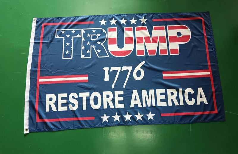 Trump USA 1776 Restore America Flag 3x5 100D