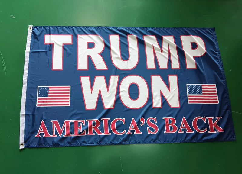 Trump Won America's Back USA Flag 3x5 100D Collectors Item