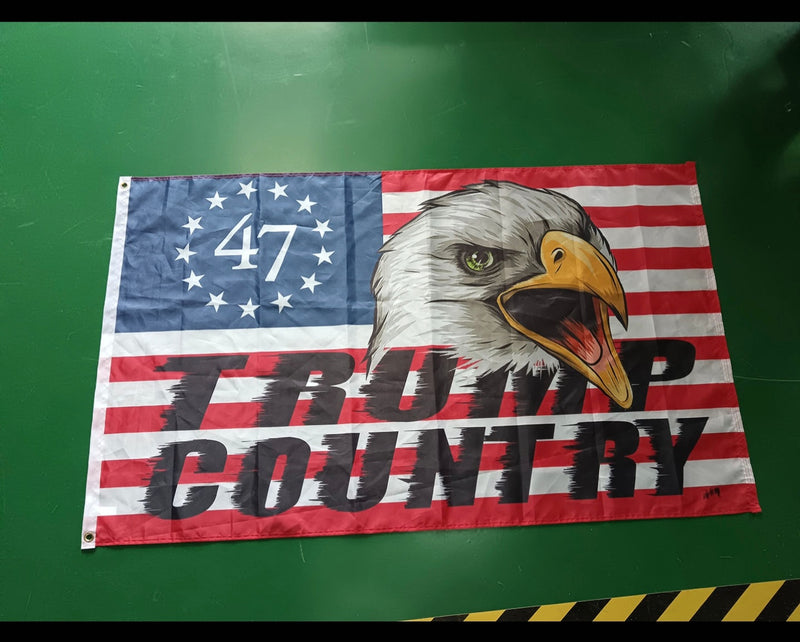 Trump Country 47th American President USA Eagle Flag 3x5 100D Collectors Item