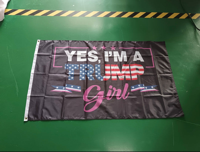 Trump Girl American Yes I Am Flag 3x5 100D Collectors Item