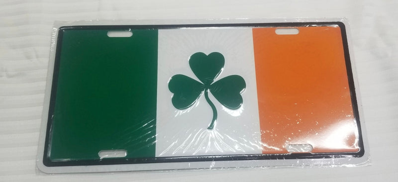 Irish Shamrock Ireland Flag License Plate Aluminum Embossed 12 Pack