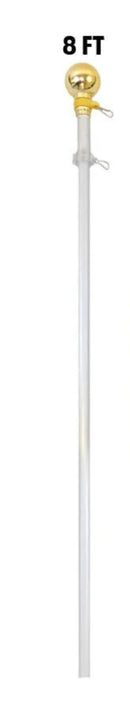 Silver Telescoping 8 Foot Indoor Flagpole Aluminum Gold Eagle