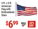 July 4th 2025 American Flags Sale 3x5 Feet 150D Nylon USA Embroidered 12 Pack