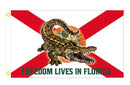 Freedom Lives In Florida 3x5 100D Gator Alligator