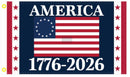 America 1776 2026 Betsy Ross Flag USA 250th 3x5 100D Premium Flags